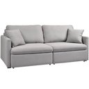 Ver imagem 1 de Sofá 3 Lugares Retrátil Reclinável para Sala de Estar 220cm Send K01 Linho Soft Cinza - Lyam
