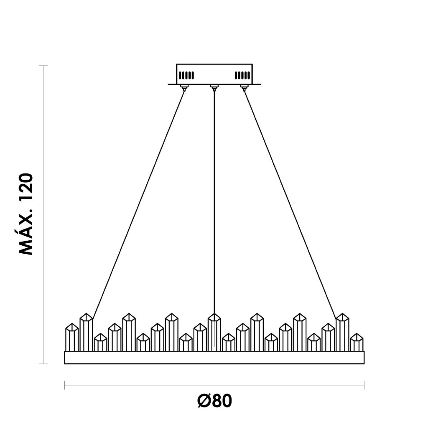 Pendente 80cmx11cm 1X36W 3000K 2160Lm Led Roca Bella Iluminação - 4