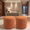 Kit 02 Puff Perse 40cm Decorativo Tecido Boucle Banqueta Puffe Redondo - 7