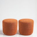 Ver imagem 1 de Kit 02 Puff Perse 40cm Decorativo Tecido Boucle Banqueta Puffe Redondo