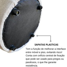 Kit 02 Puffs Decorativos Redondos Bouclé Perse - 4