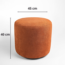 Ver imagem 4 de Kit 02 Puff Perse 40cm Decorativo Tecido Boucle Banqueta Puffe Redondo