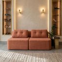 Ver imagem 2 de Sofá Modular Cielo 240cm Recepção Loja Sala de Estar Bouclê Terracota - Montanari'S Decor