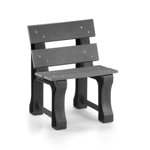 Banco de Jardim Madeira Plástica 0,60 M:cinza Escuro/kit Inox 304