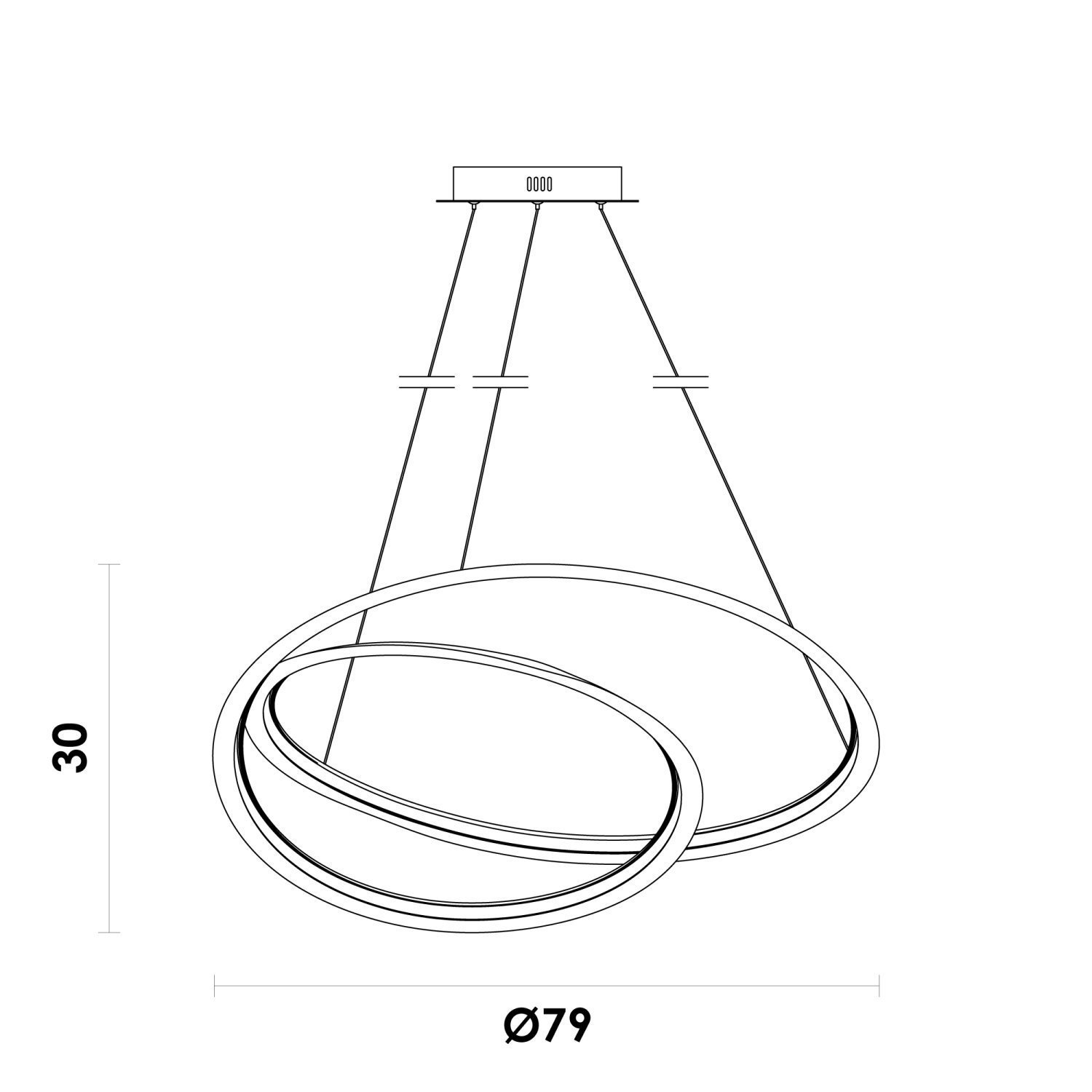 Pendente 79Cm 1X61W 3000K 1800Lm Led Infini Bella Iluminação - 5