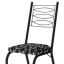 Ver imagem 3 de Kit 4 Cadeiras Aço Carbono Tubular Metálica Acabamento D-25 Luana Preto/preto Flor