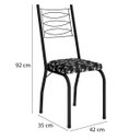 Ver imagem 4 de Kit 4 Cadeiras Aço Carbono Tubular Metálica Acabamento D-25 Luana Preto/preto Flor
