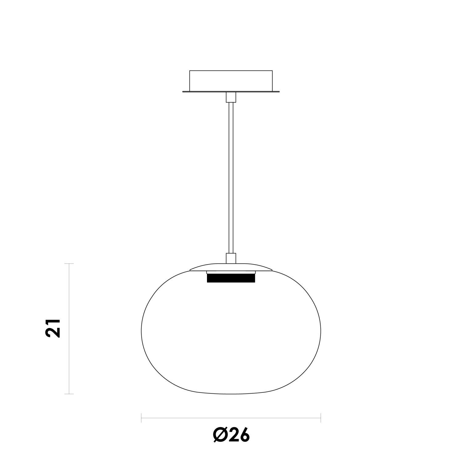 Pendente Balloon 26x18,2cm 1x9W 3000K 400 Lúmens LED GN001G Bella Iluminação - 3