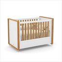 Ver imagem 2 de Berço Tutto Laqueado 2 em 1 100% Mdf com Capitonê Branco Soft Freijó 61739/51707 Matic Moveis