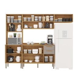 Armário de Cozinha Completo Valência 01 Sallêto Cinamomo Off White - 4