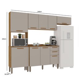 Armário de Cozinha Completo Valência 01 Sallêto Cinamomo Off White - 5