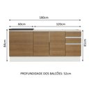 Ver imagem 6 de Kit com 2 Balcões de Cozinha Madesa Acordes 100% MDF (Sem Tampo e Pia) Branco/Rustic