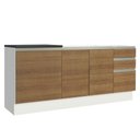 Ver imagem 5 de Kit com 2 Balcões de Cozinha Madesa Acordes 100% MDF (Sem Tampo e Pia) Branco/Rustic