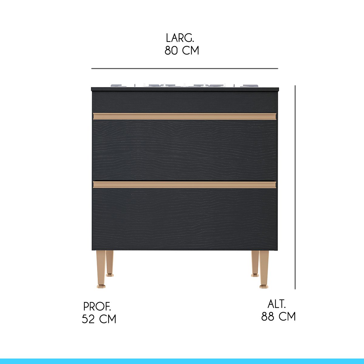 Cozinha Modulada Sabrina 280 Cm Armário Balcão Pia Nicho MDP Preto Texturizado SAB05 - MENU - 4