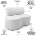 Ver imagem 3 de Sofá 2 Lugares 140cm Orgânico para Sala de Estar Living Larissa L02 Facto Branco - Lyam Decor