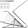 Suporte Notebook Ajustável 6 Opções 15-45 Graus Alumínio 17 - 9