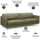Ver imagem 3 de Sofá 4 Lugares para Sala Living Industrial 270cm Romero L06 Couro Verde Musgo - Lyam Decor