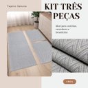Ver imagem 5 de Kit Cozinha 3 Peças Tapete Chevron Passadeira 1,30 X 0,45 Capacho 0,60 X 0,45 Antiderrapante Cinza