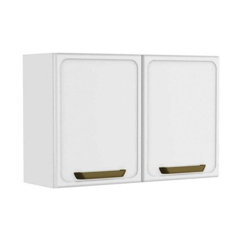 Armário Aéreo Cozinha Modulado Bella C/ 2 Portas 80cm Branco - Bertolini