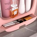 Ver imagem 2 de Organizador Caixa Maquiagem Cosméticos para Parede Rosa