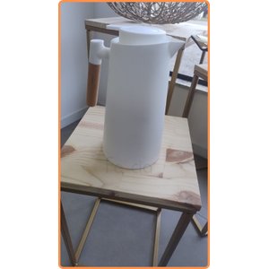 Garrafa Térmica Branca com Cabo de Madeira Escandinávia 1l - Lyor