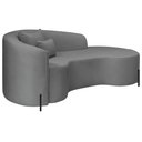 Ver imagem 5 de Divã Recamier Curvo Sala de Estar Recepção Inglaterra 200cm Pés Metal Preto Lado Direito Boucl