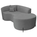 Ver imagem 6 de Divã Recamier Curvo Sala de Estar Recepção Inglaterra 200cm Pés Metal Preto Lado Direito Boucl