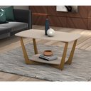 Ver imagem 1 de Mesa de Centro Onix Luxo Tampo Mdf Pés em Madeira Maciça - Off White