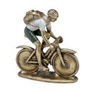 Ver imagem 1 de Escultura Homem na Bicicleta em Resina Dour e Verde 20,5cm