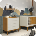 Ver imagem 7 de Quarto de Bebê Berço Evolution + Guarda Roupa 4P + Cômoda 4g Elfe Areia Savana com Colchão