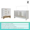 Conjunto Quarto de Bebê Colorir Berço e Cômoda Branco/nature - Moville - 2