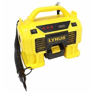 Compressor de Ar e Calibrador À Bateria Lynus 20v 160psi Cor Amarelo Fase Elétrica Bifásica