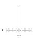 Ver imagem 5 de Pendente Vinte da Bella Iluminação 120cm X 60cm X 15cm 20x3w 3000k 4200lm