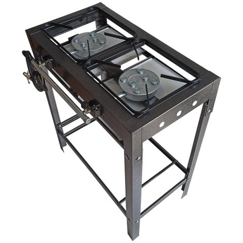 Fogão Industrial C/ Pé 2 Bocas 2 Queimadores de Alta Pressão