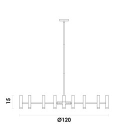 Pendente Vinte (d)120cm (l)60cm (a)15cm 20x3w 3000k 4200lm - 3