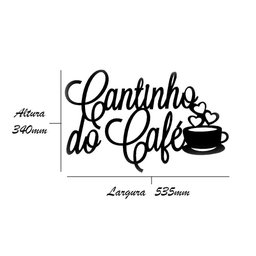 Cantinho do Café Decoração de Parede Madeira Caroá - Preto - 2