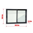 Ver imagem 4 de Janela Alumínio Elite 2 Folhas Moveis 100 x 100 V.Liso Preto Brimak