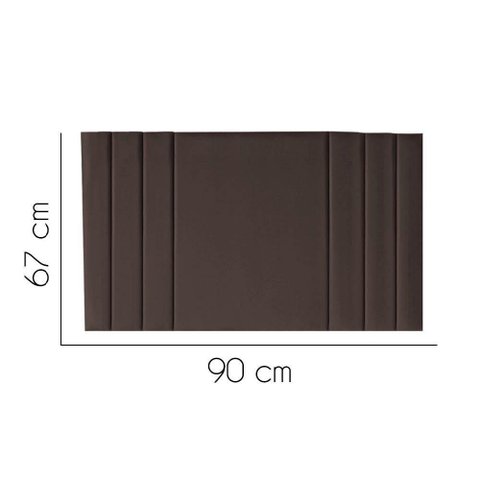Painel Estofado Grécia Solteiro Madeira Maciça Suede Marrom Gat Magazine 90cm