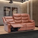 Ver imagem 1 de Sofá Reclinável Sala de Cinema 3 Lugares Hollywood Manual Massagem Aquecimento Porta Copos Pu Carame