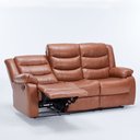 Ver imagem 6 de Sofá Reclinável Sala de Cinema 3 Lugares Hollywood Manual Massagem Aquecimento Porta Copos Pu Carame