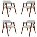 Ver imagem 1 de Kit 4 Cadeiras Sala de Jantar e Jogos Carteados Madeira Maciça Poker Linho Cinza-imbuia G42 - Gran