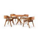 Ver imagem 3 de Conjunto de Mesa Redonda 120 cm com 4 Cadeiras Luna Marrom Yescasa