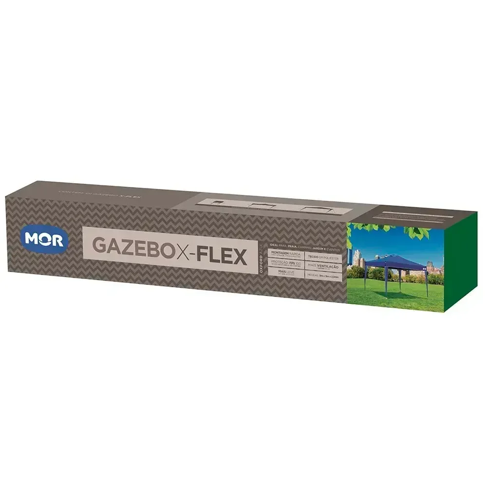 Gazebo X-flex Oxford com Silvercoating Azul 3m X 3m 3531 Mor - 3