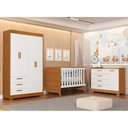 Ver imagem 7 de Dormitório Infantil Zaki Guarda Roupa Cômoda e Berço 4 Portas 3 Gavetas MDF Branco Fosco-Savana