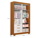 Ver imagem 2 de Dormitório Infantil Zaki Guarda Roupa Cômoda e Berço 4 Portas 3 Gavetas MDF Branco Fosco-Savana