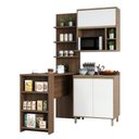 Ver imagem 2 de Cozinha Compacta 4 Peças com Bancada Mesa Gourmet Armário com Nicho Balcão 80cm Mel Luciane Móveis