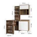 Ver imagem 6 de Cozinha Compacta 4 Peças com Bancada Mesa Gourmet Armário com Nicho Balcão 80cm Mel Luciane Móveis