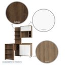 Ver mais imagens de Cozinha Compacta 4 Peças com Bancada Mesa Gourmet Armário com Nicho Balcão 80cm Mel Luciane Móveis