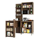 Ver imagem 4 de Cozinha Compacta 4 Peças com Bancada Mesa Gourmet Armário com Nicho Balcão 80cm Mel Luciane Móveis