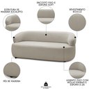 Ver imagem 3 de Sofá 2 Lugares Living Orgânico Sala de Estar 140cm Conka F05 Bouclê Bege - Mpozenato